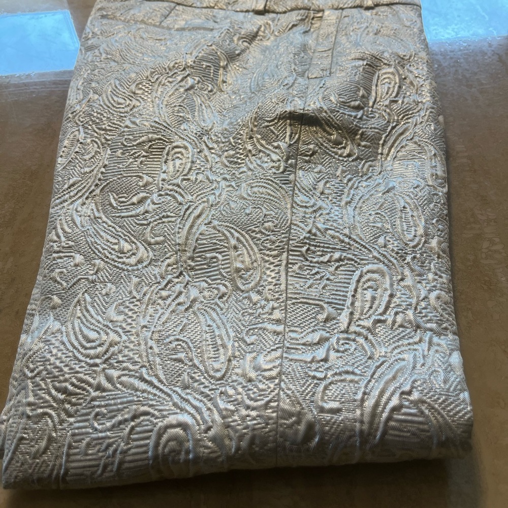 J. Crew Gold Paisley Straight Leg Pants